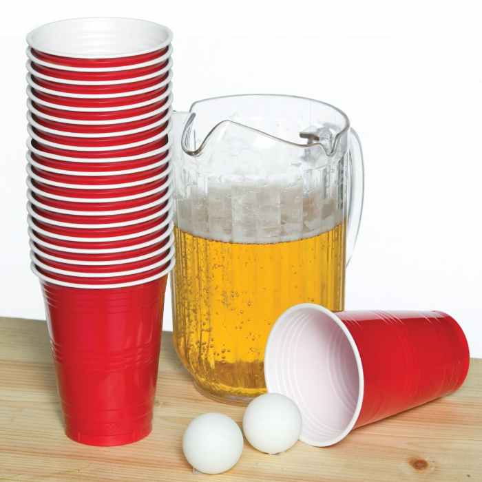 Beer pong 2 balls same cup