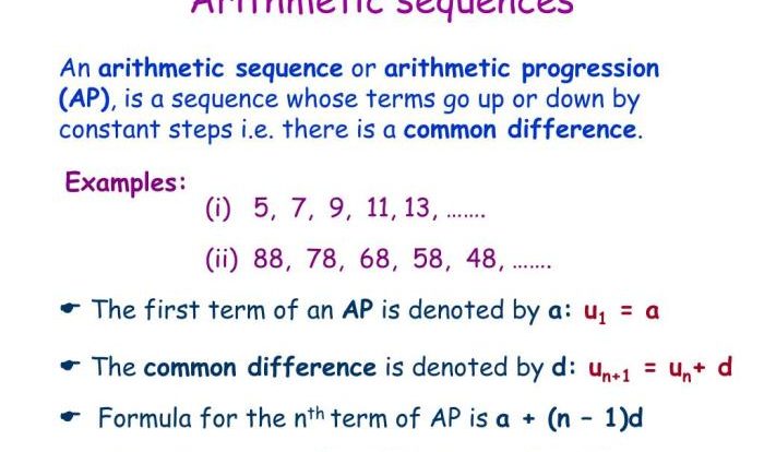 Arithmetic sequences quiz part 1