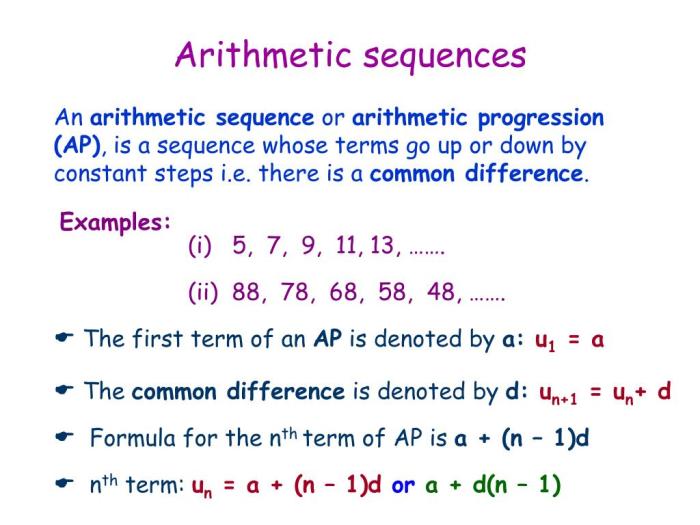 Arithmetic sequences quiz part 1