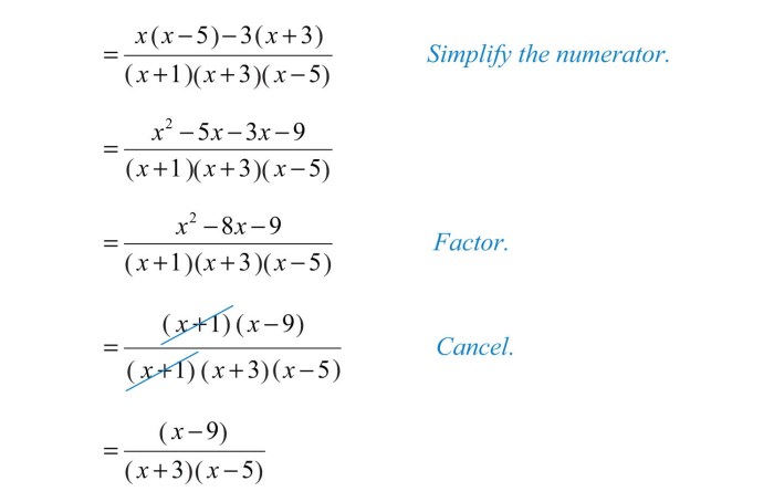 Adding and subtracting rational expressions worksheet answers