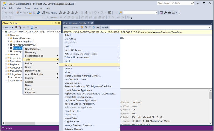 Ensuring the backups of the sked database